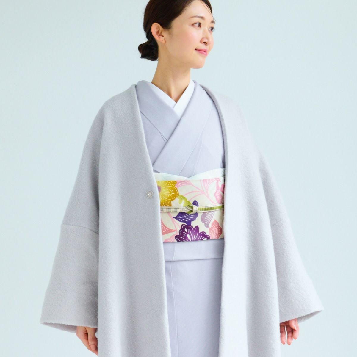 ☆25％OFF☆【CHIKUMO-千雲-】洗える着物 東レシルック江戸小紋 縞/灰