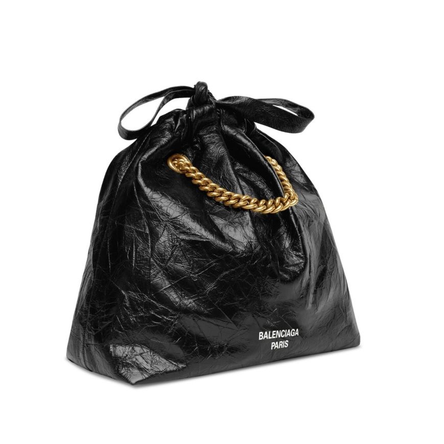 BALENCIAGA - CRUSH スモール トートバッグ / レザー製 / ブラック