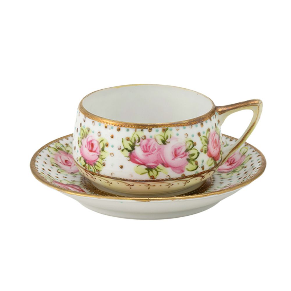 1点限り】オールドノリタケ 金点盛り 小薔薇 葡萄文 ミニボウル 花型