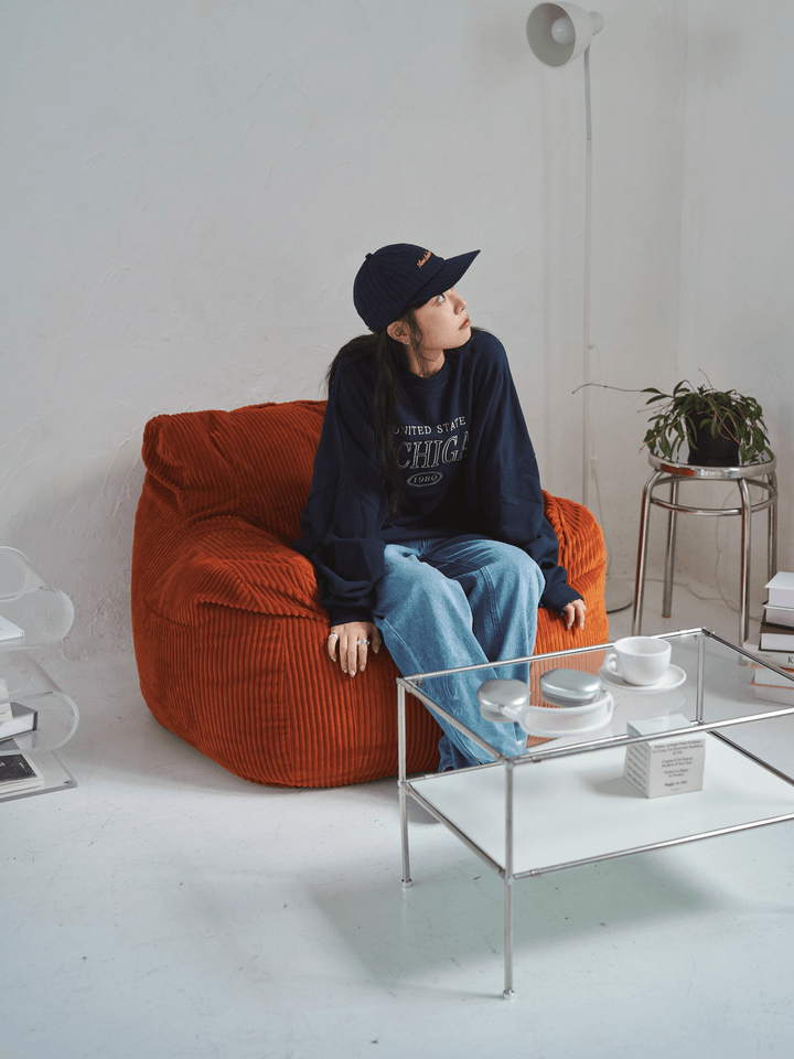 LOOSY 1人掛けビーズソファ Blood Orange｜1人用ソファ おしゃれ
