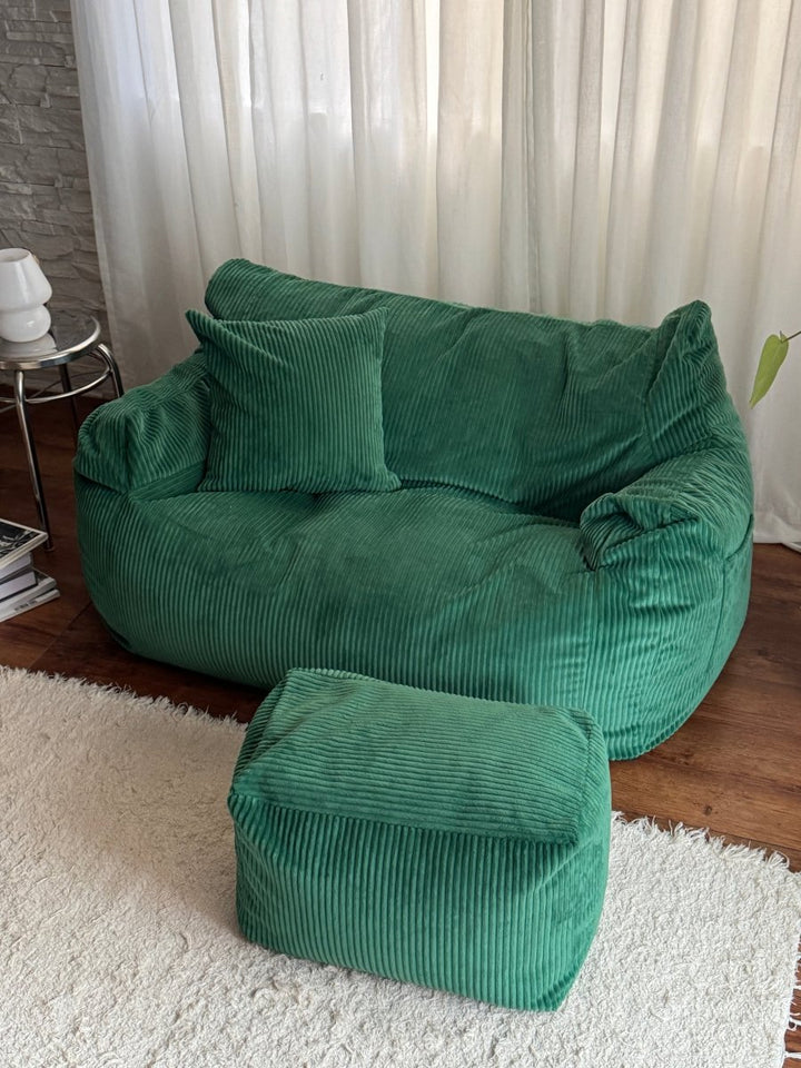 LOOSY 2人掛けビーズソファ 付替カバー Green｜2人用ソファ おしゃれ