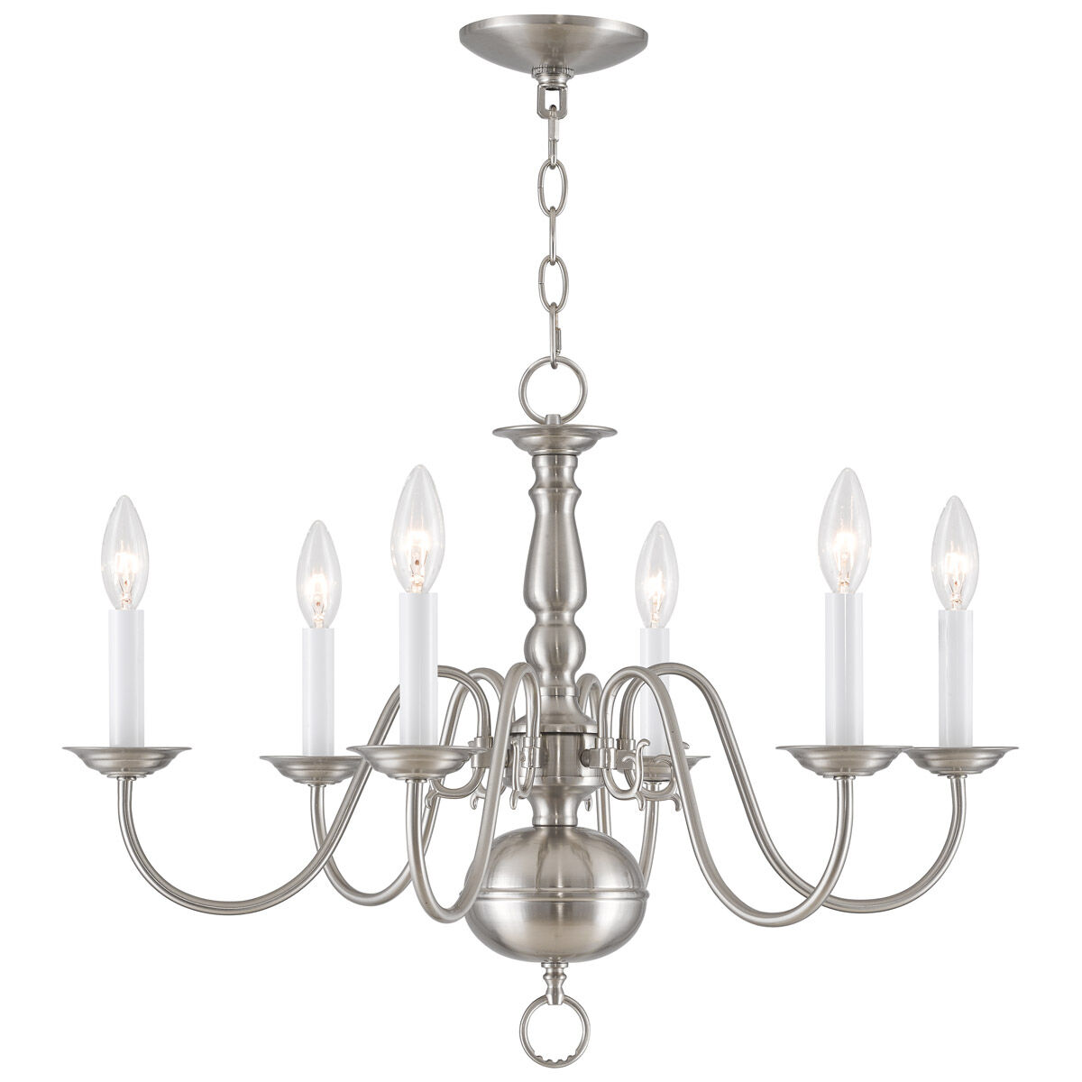 Livex 5006-01 Williamsburgh 6 Light 24 inch Antique Brass