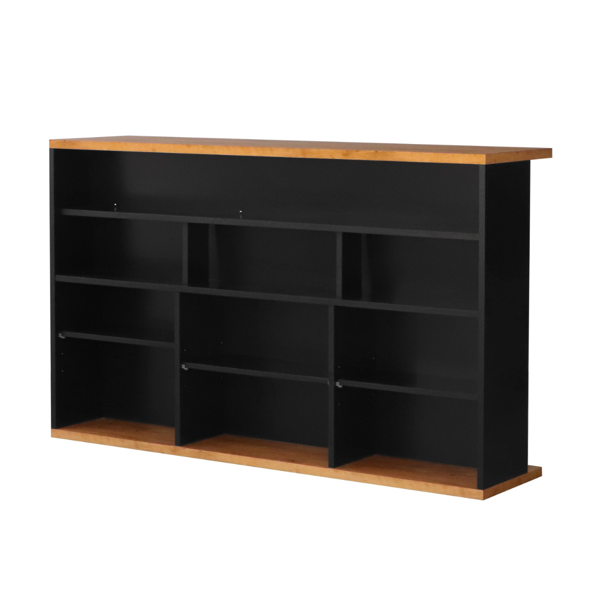 dショッピング |カウンターテーブル 大容量収納 足置き付き 木目調 高