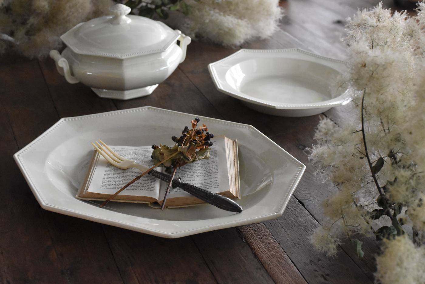 フランスアンティーク雑貨 オクトゴナル プレート.オーバル L MONTEREAU