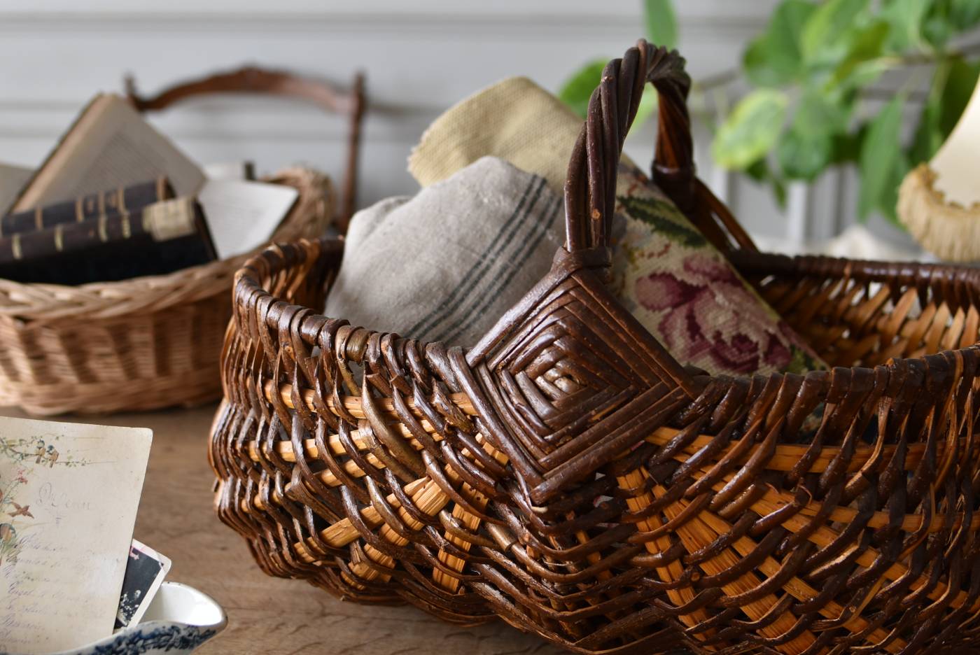 フレンチバスケット.33 フランスアンティーク雑貨 かご ラタン