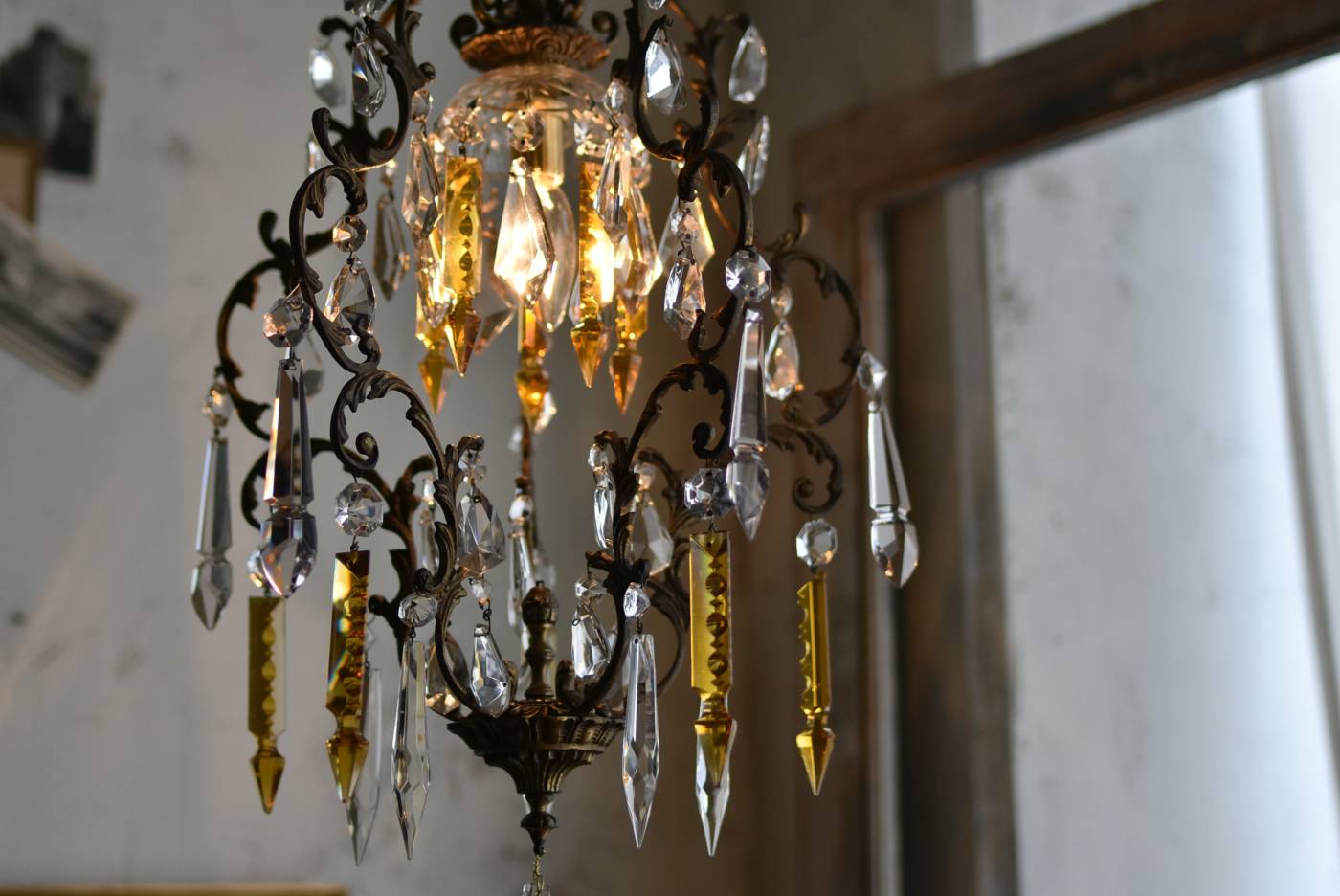 フランスアンティーク照明 ケージ型1灯シャンデリア.5 フレンチインテリア