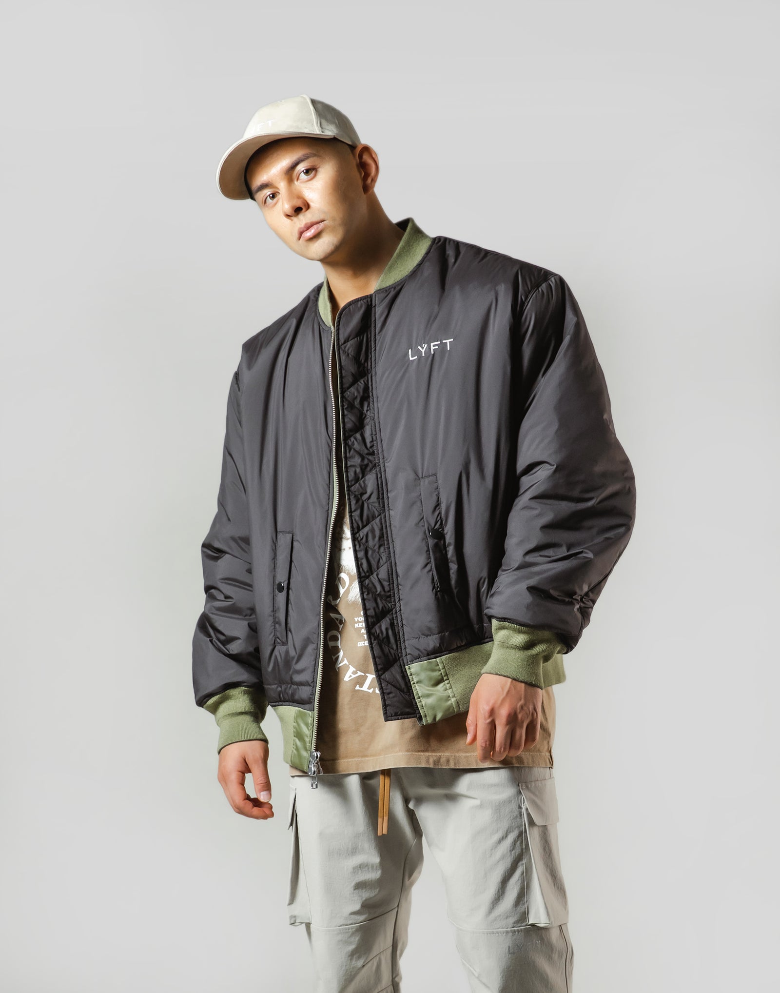 LÝFT Logo Patch MA-1 Jacket - Olive