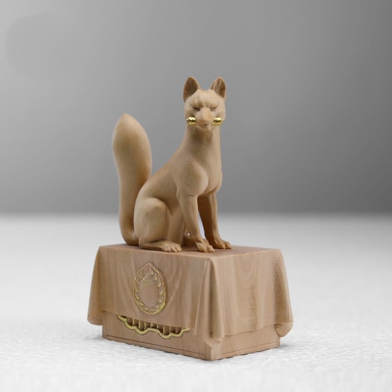 Amazon｜狐 一対 木製 きつね 稲荷大明神 お稲荷さん お稲荷様 稲荷神