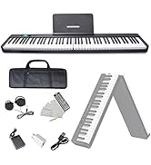 Amazon | ニコマク NikoMaku 電子ピアノ 88鍵盤 折り畳み式 SWAN-X 黒