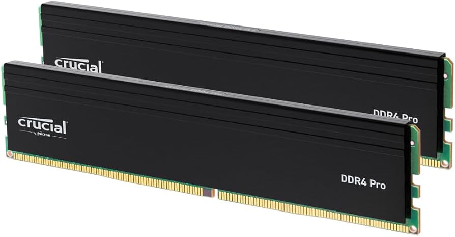Crucial Pro 32GB DDR4 RAM Kit (2x16GB), High-Performance 3200MHz