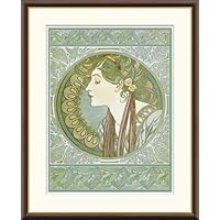 Amazon.co.jp: JHA 絵画 アート額絵 世界の名画 ミュシャ「花」W495