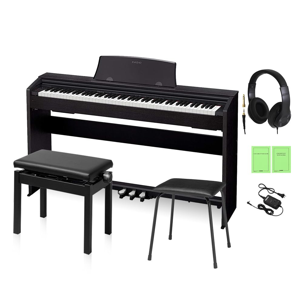 Amazon | CASIO PX-770BK 同色高低自在イス セット 【オンラインストア