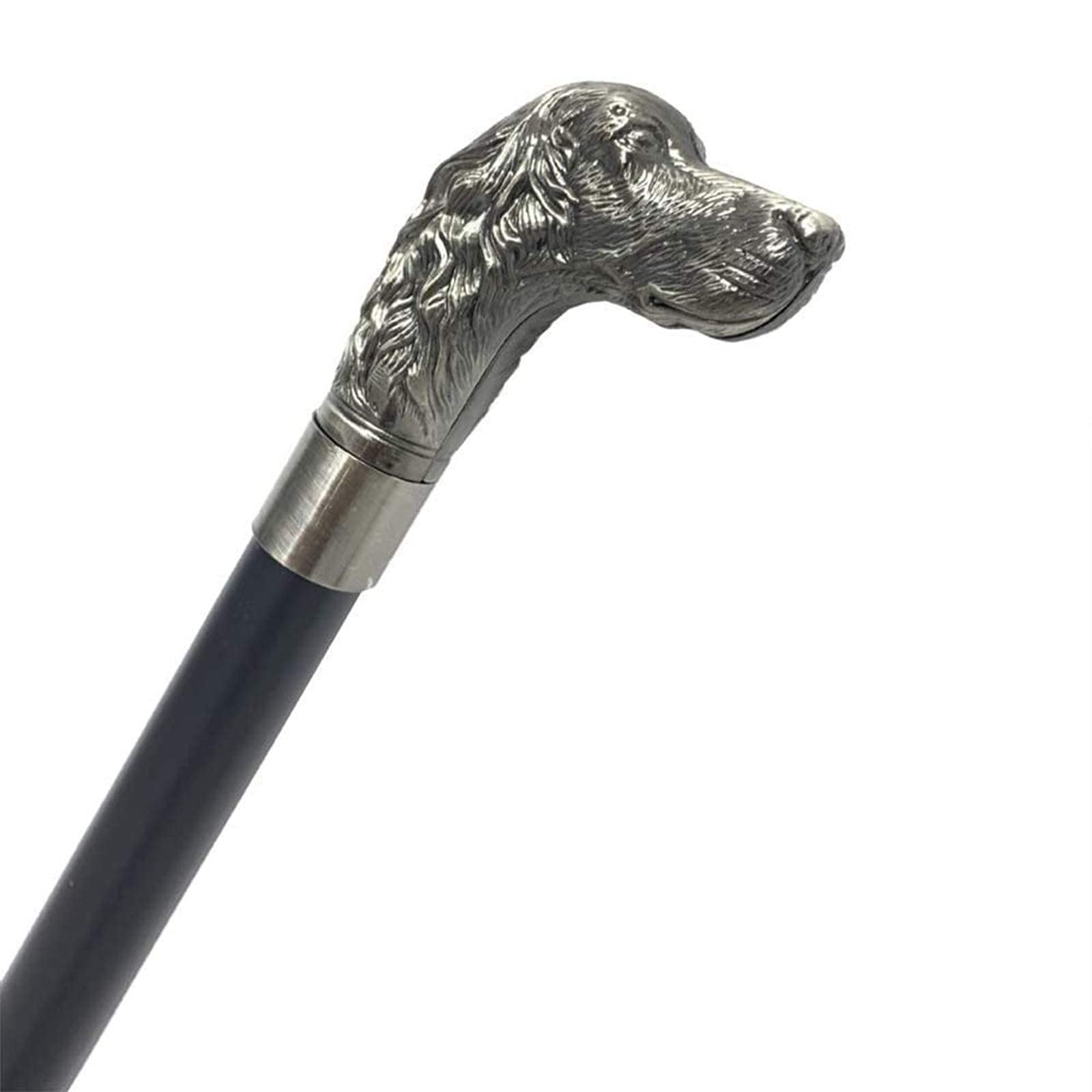 Amazon.co.jp: 紳士の杖、犬の頭のハンドル付き金属製エレガントな