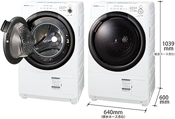 Amazon.co.jp: Sharp ES-S7G-WL Drum Type Washer/Dryer, Heater