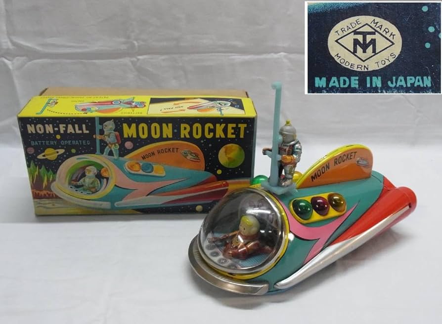 Amazon.co.jp: ビンテージ 動作品マスダヤ ブリキ ムーンロケットMOON