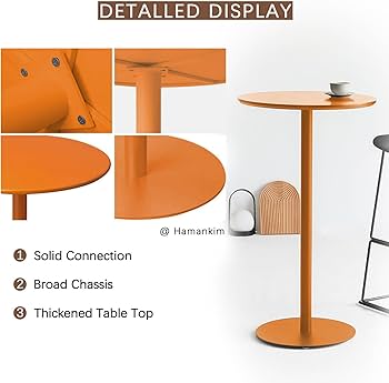 Amazon｜ラウンドオレンジ細身ベッドサイドテーブル小さなサイド