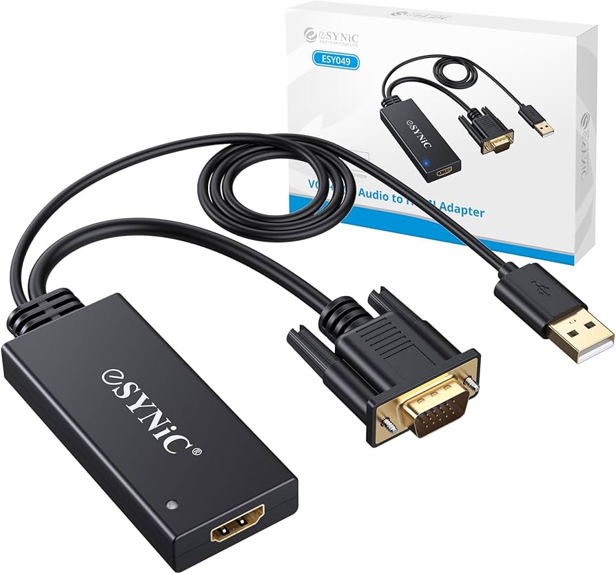 Amazon.co.jp: eSynic VGA to HDMI 変換ケーブル 1080P USB給電 音声