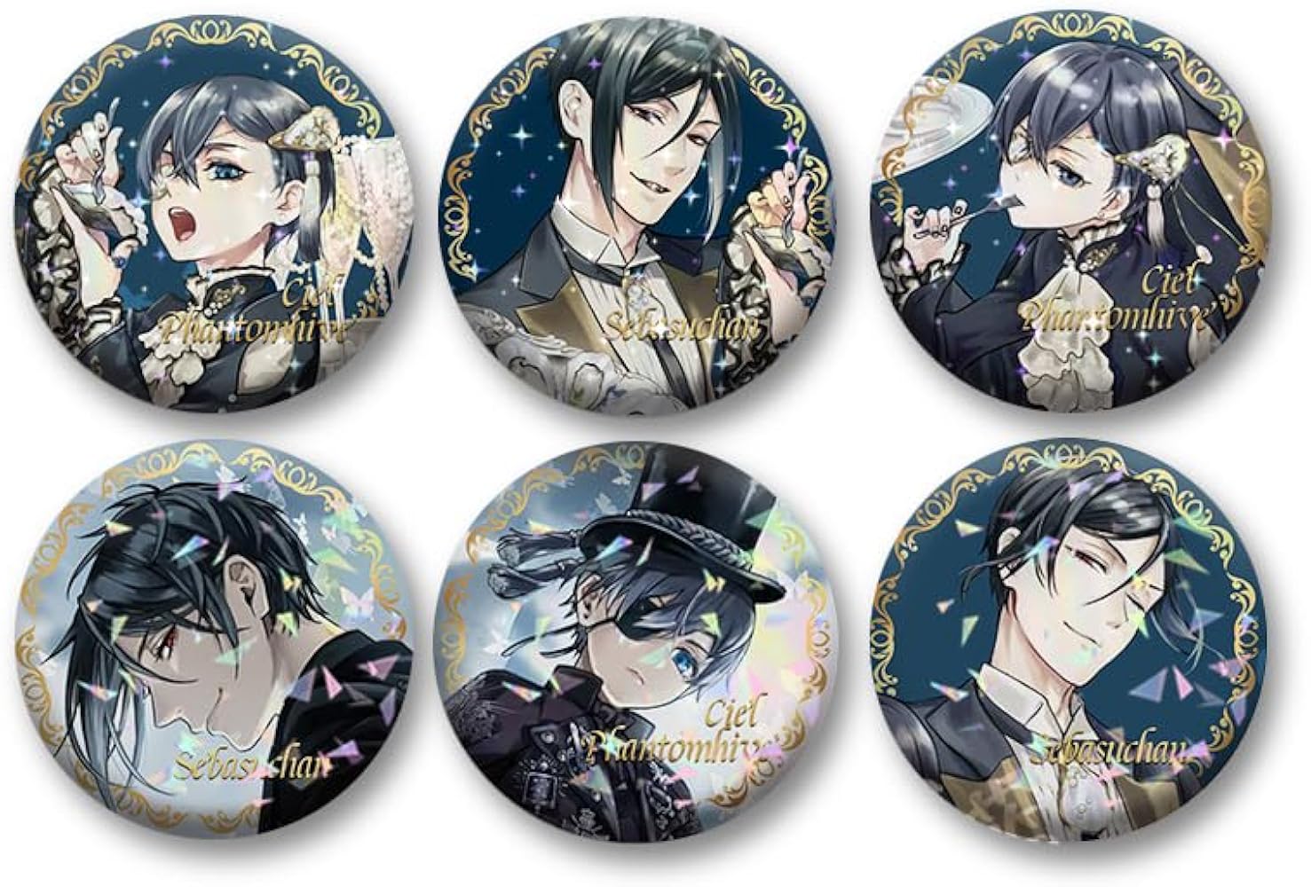 Amazon.co.jp: 黒執事 缶バッジ ブローチ シエル セバスチャン グッズ