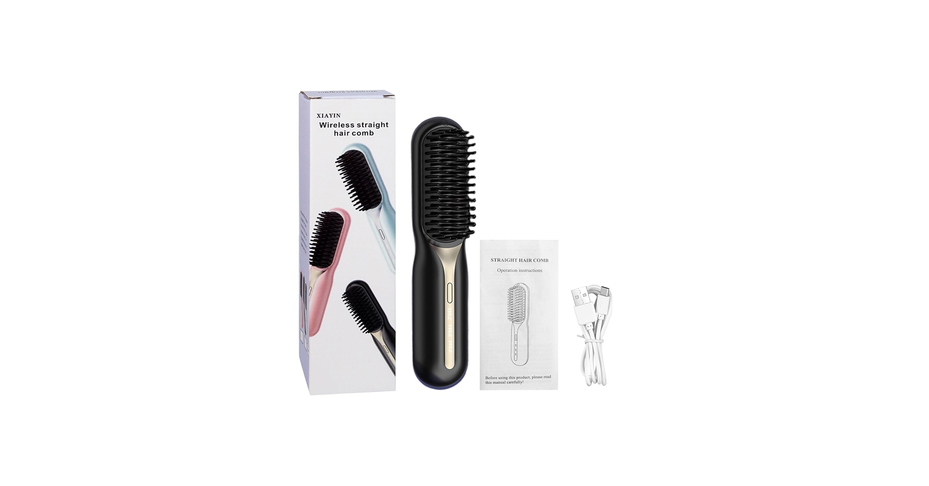 Amazon.com : Mini Portable Hair Straightener Brush, Cordless