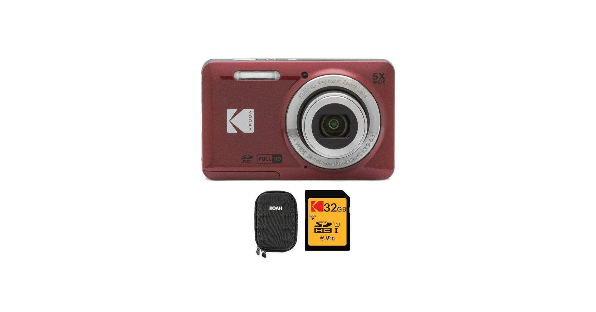 Amazon.com : Kodak PIXPRO Friendly Zoom FZ55 Digital Camera (Red