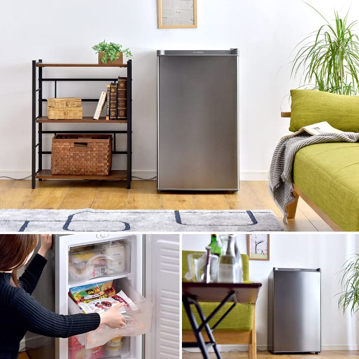 Amazon.co.jp: タンスのゲン 冷凍庫 60L 右開き フリーケース付き 調節