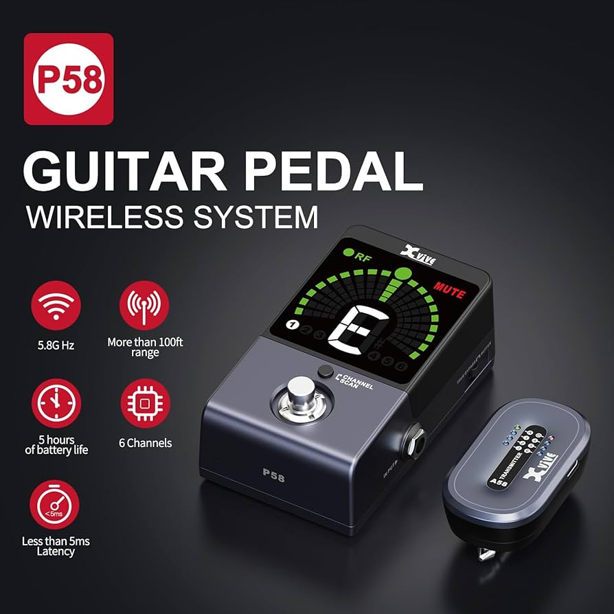 Amazon.com: Xvive P58 Wireless Guitar Pedal System with 5.8G