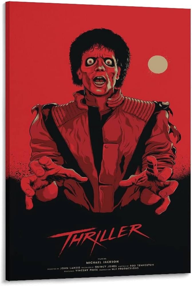 Amazon｜マイケルジャクソンスリラーアルバムポスター キャンバス