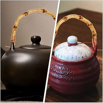 Amazon.co.jp: 4点 竹 急須 持ち手 U型 持ち手 取替え カン 布 急須