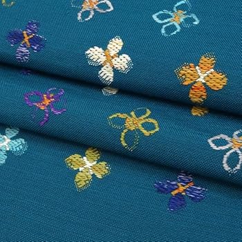 Amazon | 帯屋捨松 八寸名古屋帯 正絹 仕立て付き 青緑 紬帯 小花文