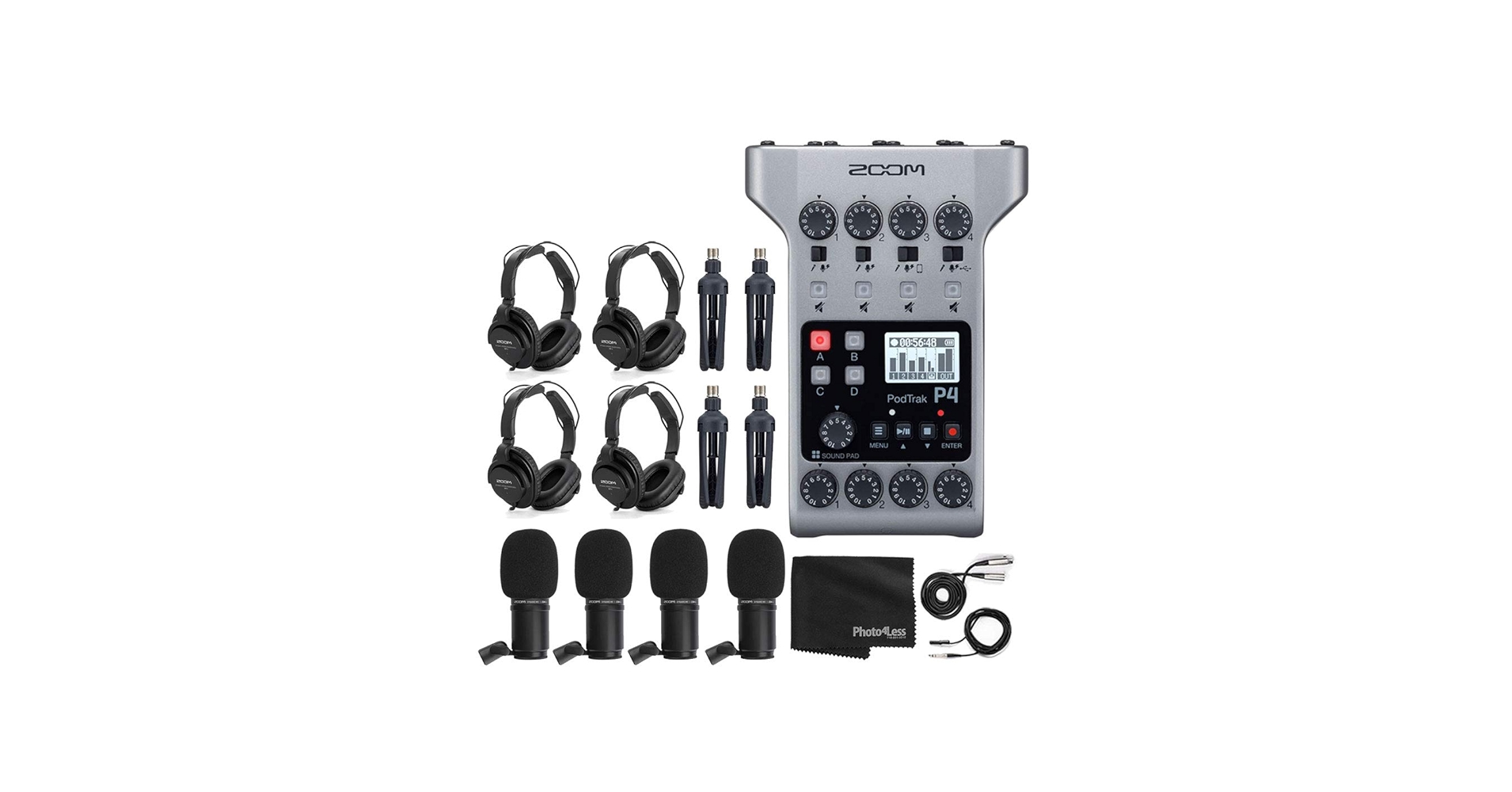 Amazon.com: Zoom PodTrak P4 Portable Multitrack Podcast Recorder +
