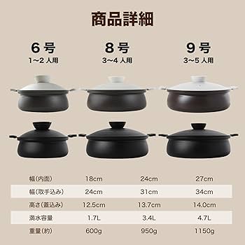 Amazon.co.jp: 土鍋風卓上鍋24cm【軽くて割れないアルミ製】ガス火・IH