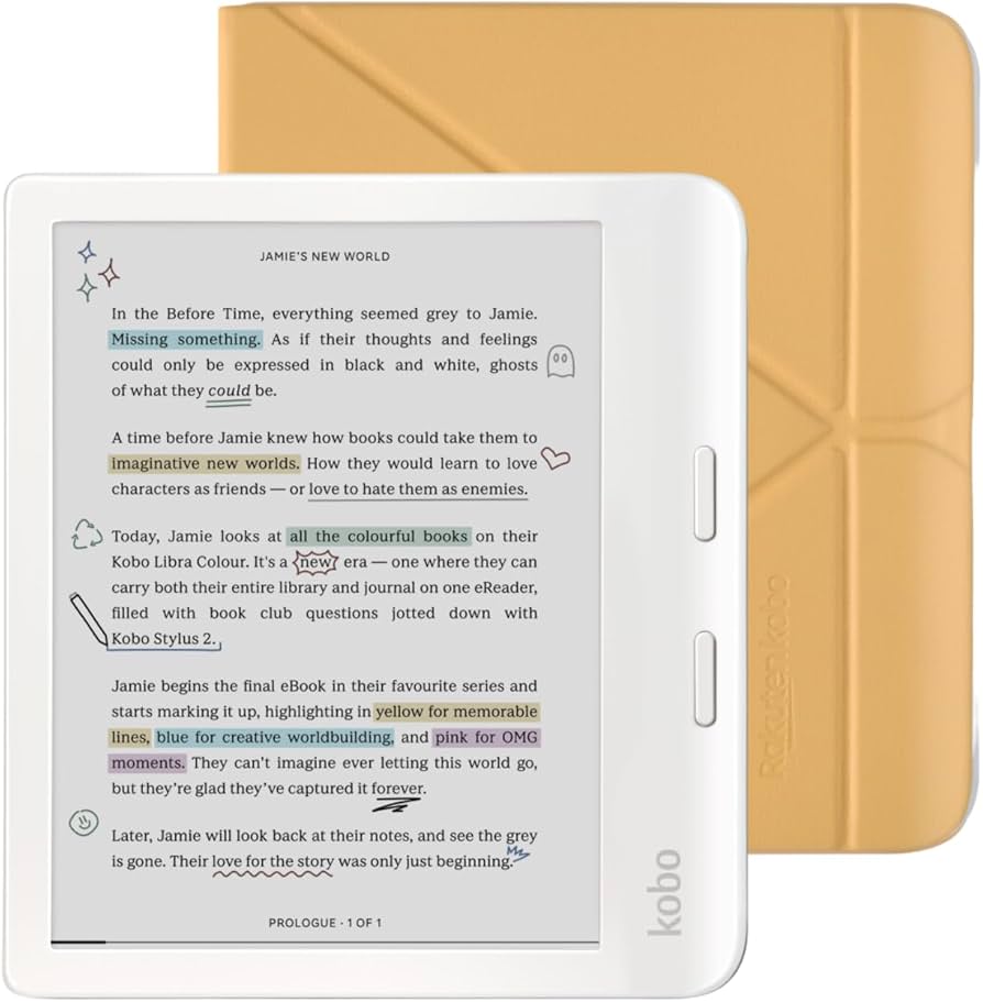 Amazon.com: Kobo Libra Colour White eReader with Case Bundle