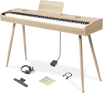 Amazon | 【ハンマーアクション鍵盤 木目調モデル】Longeye 電子ピアノ