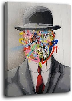 Amazon.co.jp: ルネマグリット有名な絵画「人の子」落書きアート