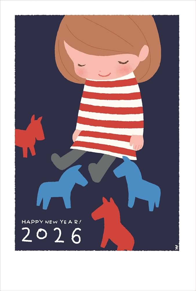 Amazon | アート年賀状2026年（ヨモギ田リョオコ）8枚セット（06