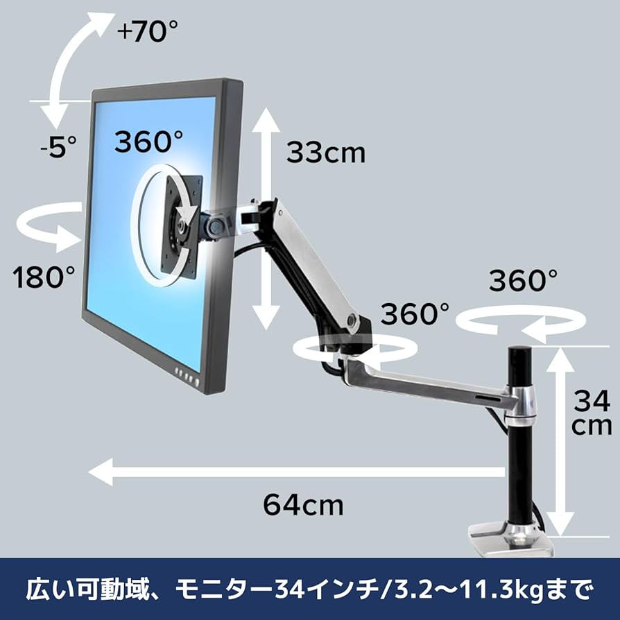 Amazon.co.jp: ERGOTRON エルゴトロン LX モニターアーム デスク