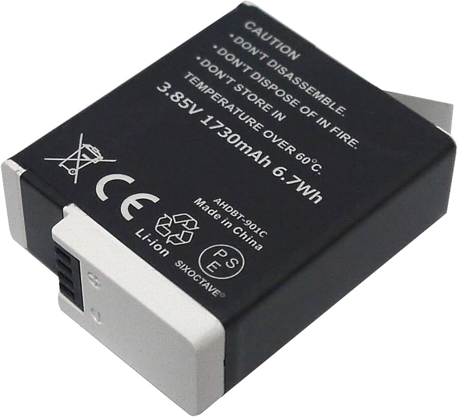 Amazon | SIXOCTAVE 2個セット 大容量1730mAh ゴープロ HERO 12 Black