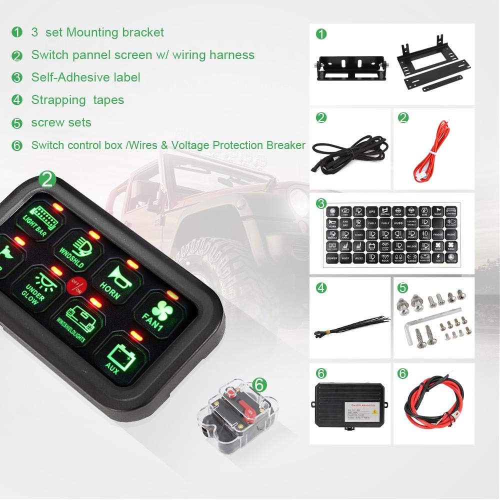 Amazon.co.jp: Partol 8ギャングスイッチパネル回路コントロール