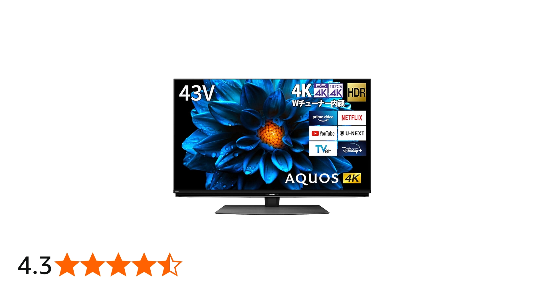 Amazon | シャープ 43V型 4K 液晶 テレビ AQUOS 4T-C43DN2 N-Black