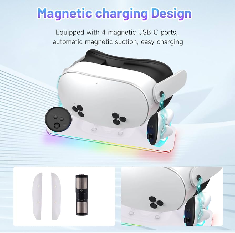 Amazon | Meta Quest 3S 対応 充電ドック 磁気 デザイン Quest 3S VR