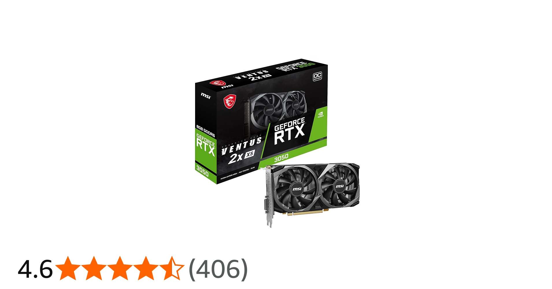 Amazon | MSI GeForce RTX 3050 VENTUS 2X XS 8G OC 2スロット/205mm