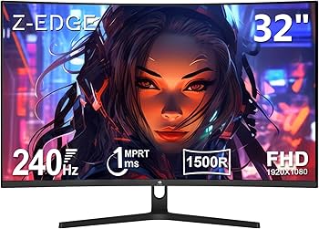 Amazon.co.jp: Z Z-Edge 32インチ ゲーミング モニター 240Hz 1ms 曲面