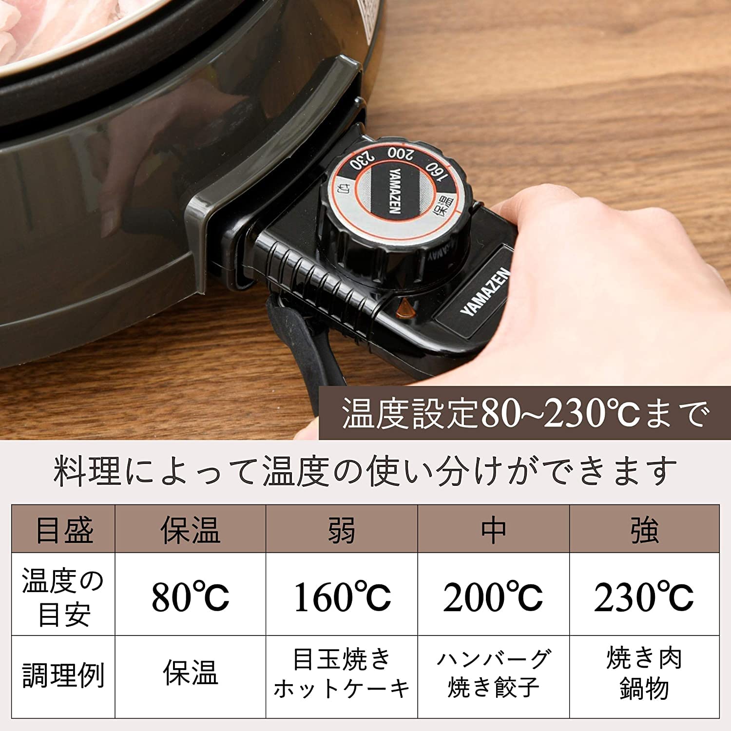 Amazon | [山善] 電気 グリル鍋 1200W ハイパワー 容量2L (直径23×深さ