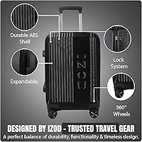 Amazon.com: IZOD Zane 3 Piece Expandable Hardside Luggage Set