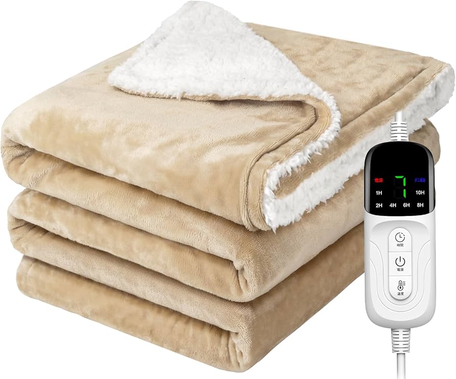 Amazon | 電気毛布 掛け敷き兼用 厚手生地 188×130cm【大きいサイズ