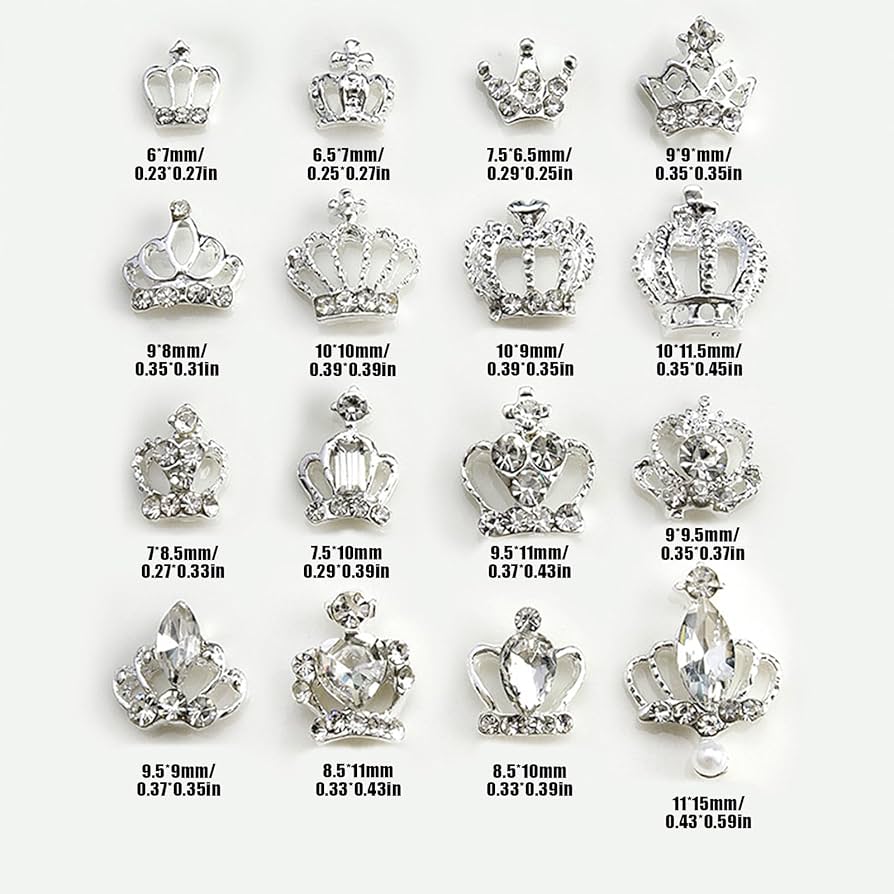Amazon.co.jp: ネイルパーツ 王冠 32個セット 3D立体 クラウン 王冠