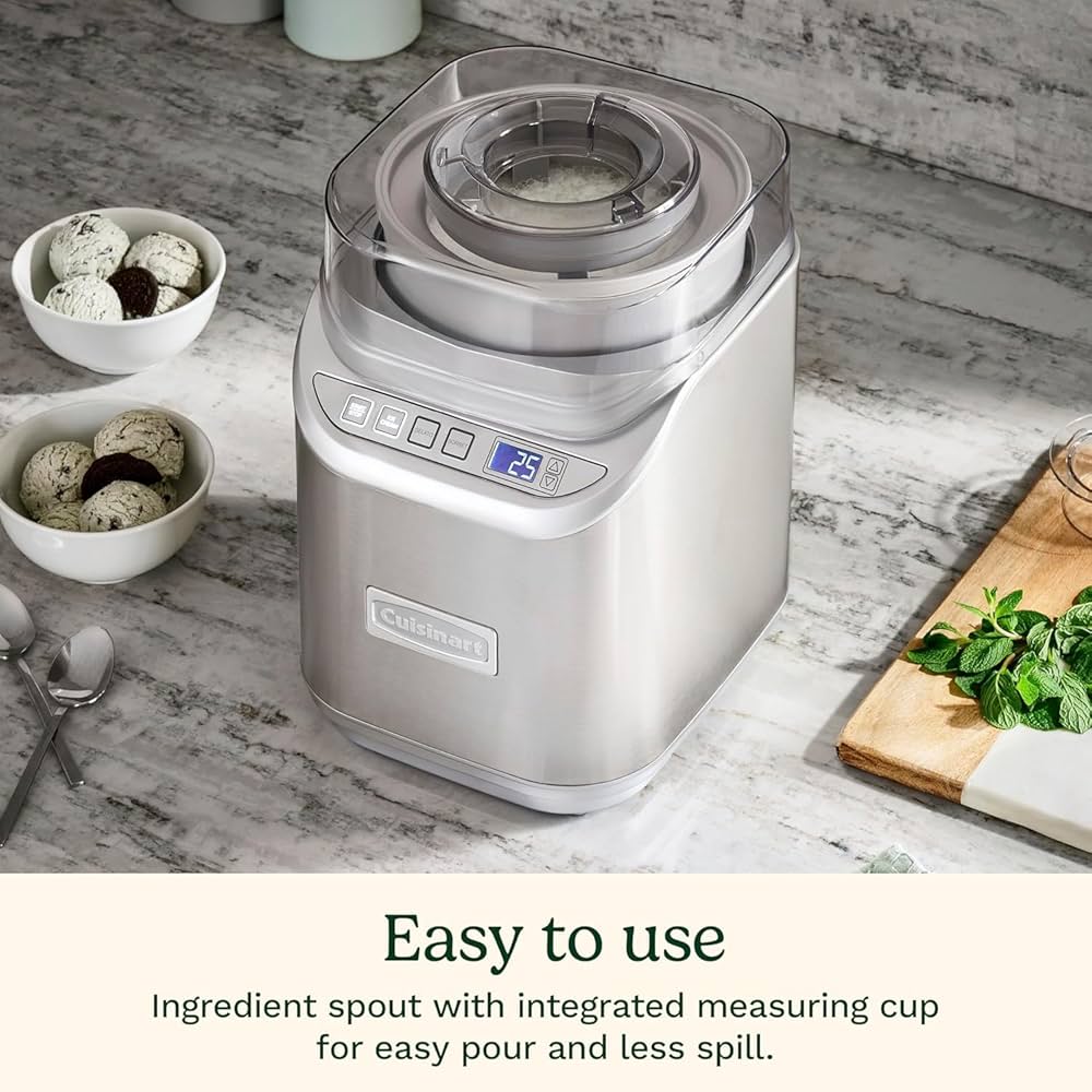 Cuisinart Ice Cream Maker Machine, 2-Quart Stainless Steel Frozen