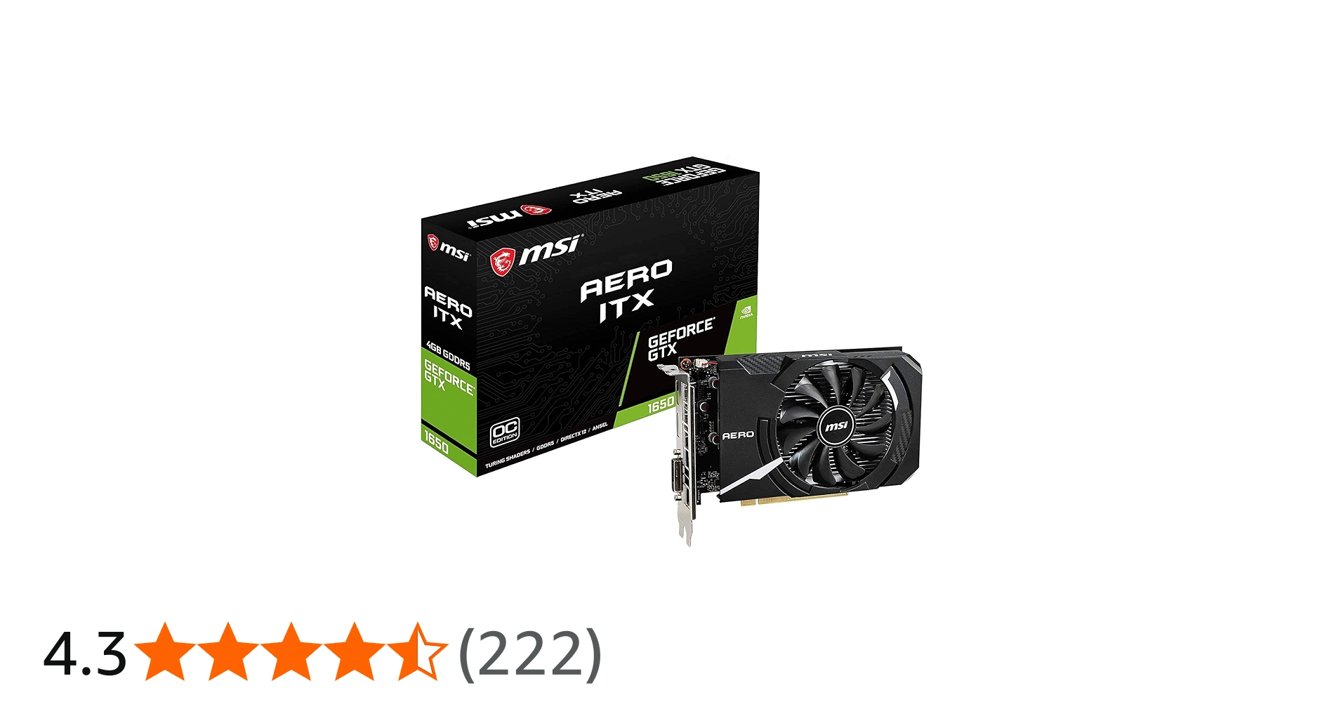 Amazon | MSI GeForce GTX 1650 AERO ITX 4G OC グラフィックスボード