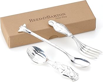 Amazon.co.jp: Reed & Barton Silver Safari 3-Piece Baby Flatware