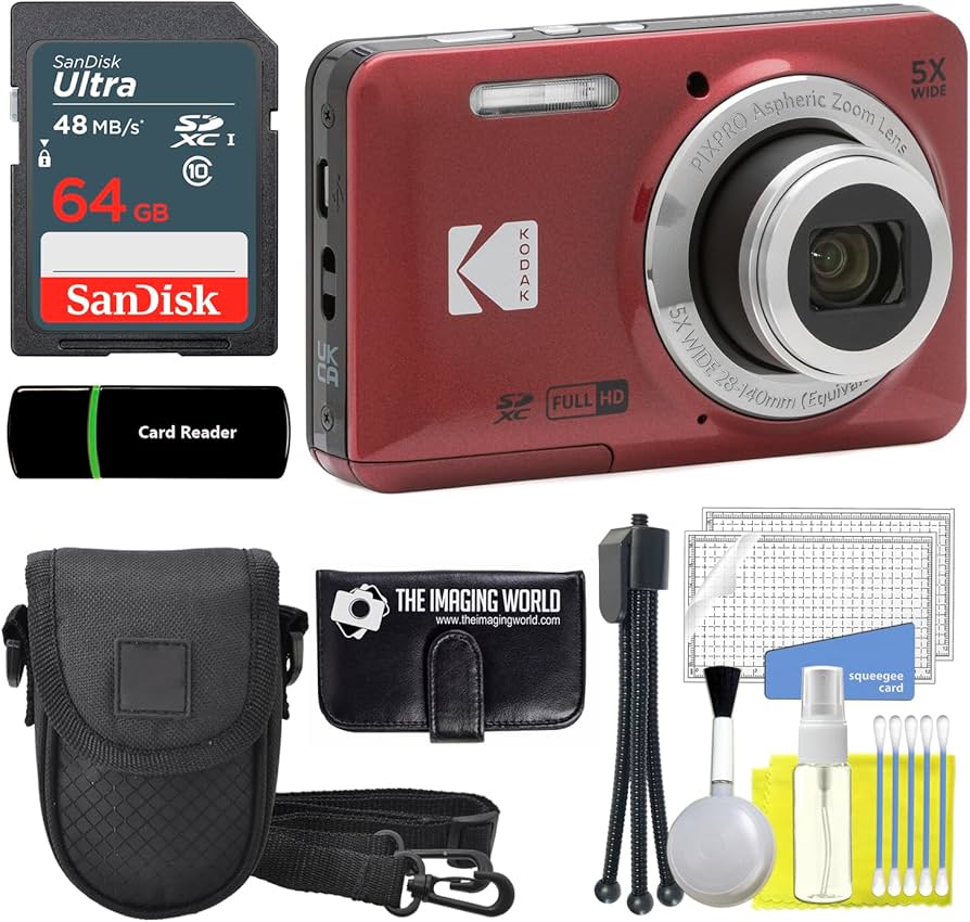 Amazon.com : Kodak PIXPRO FZ55 Red 16MP Digital Camera 5X Optical